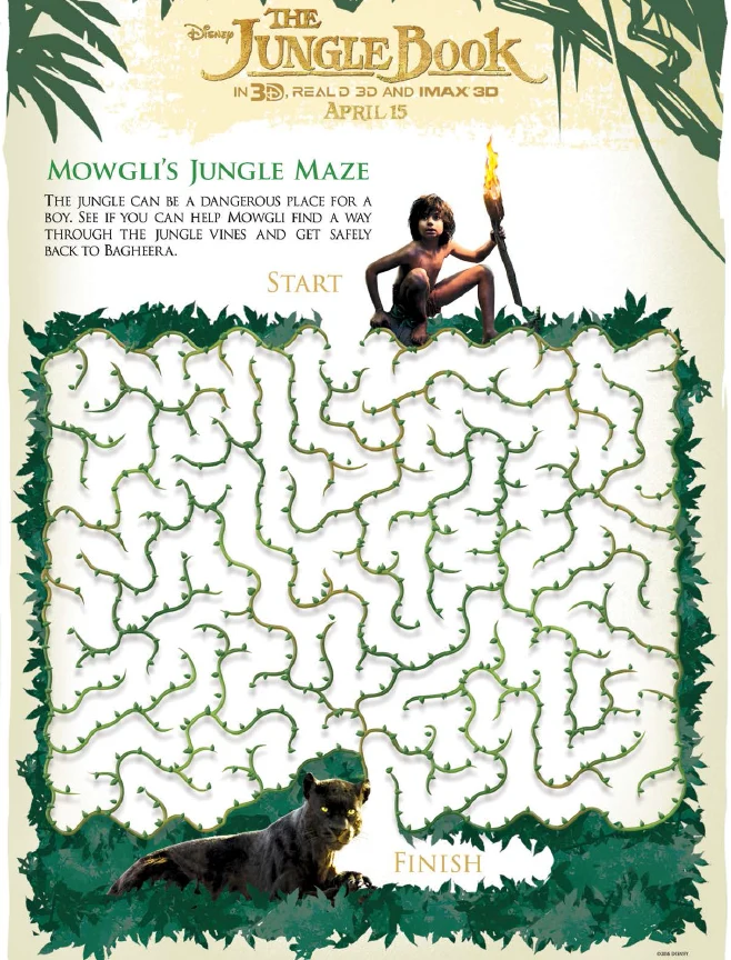 Get your free disneys the jungle book activity sheets