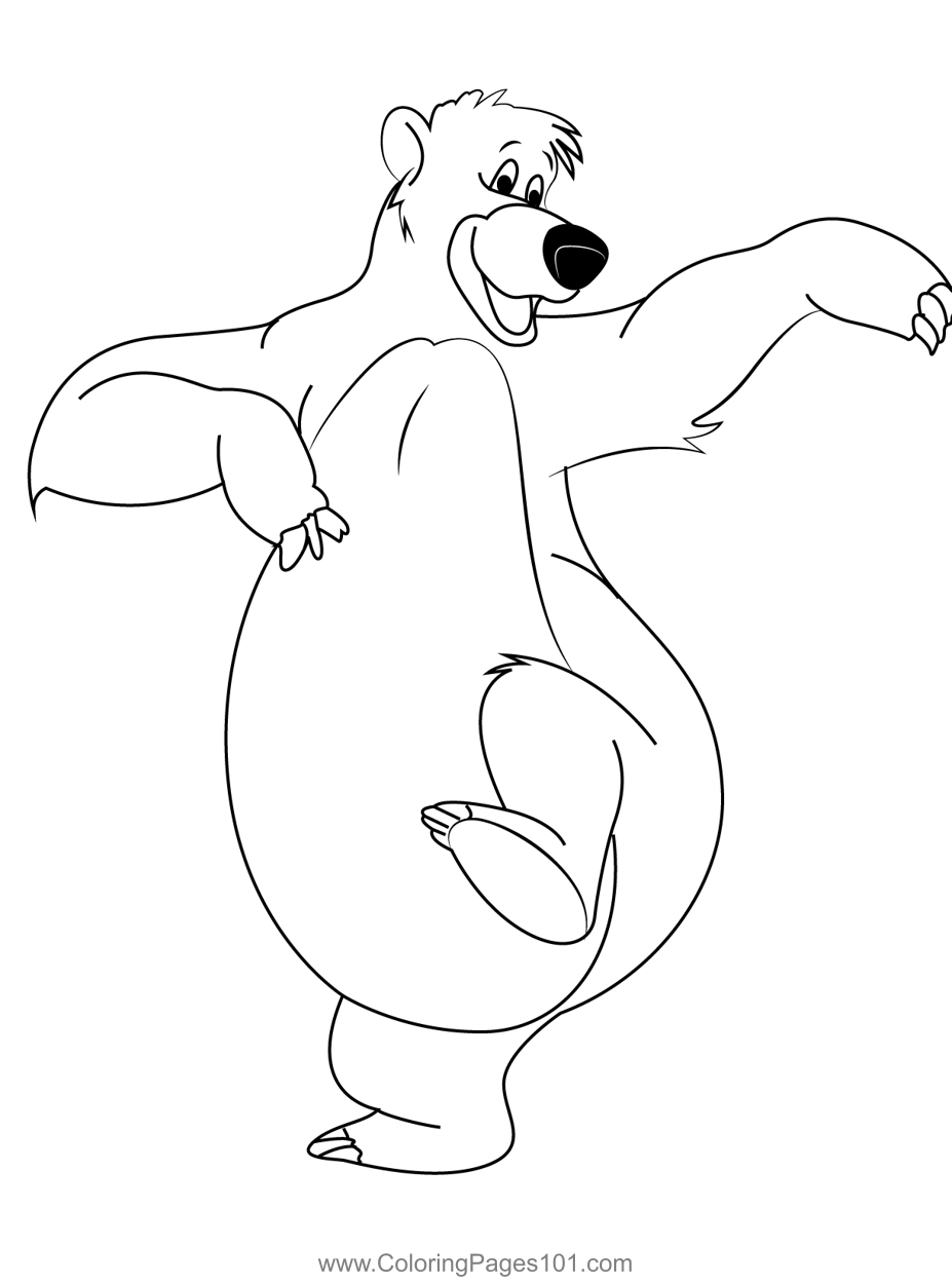 Bear slide coloring page for kids