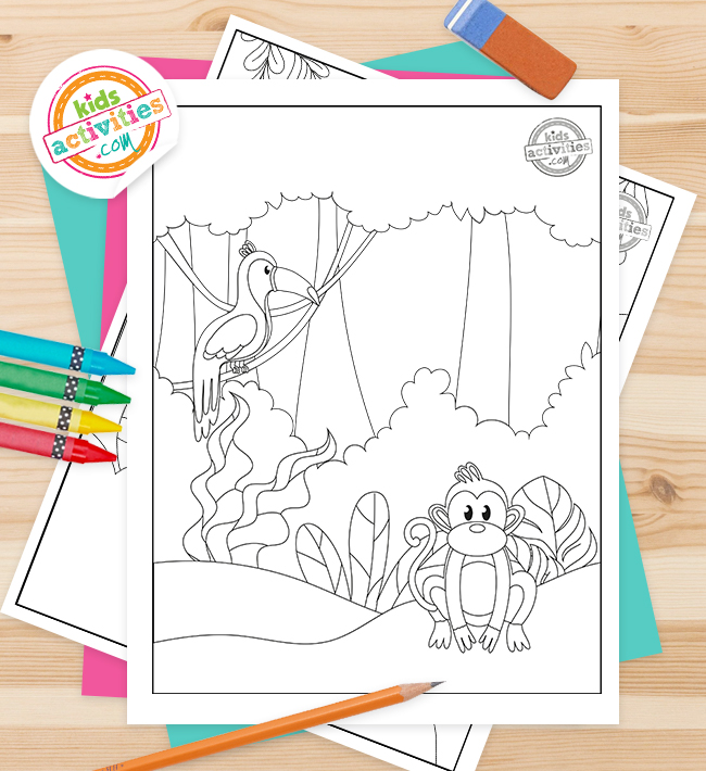 Exotic fun jungle animals coloring pages kids activities blog