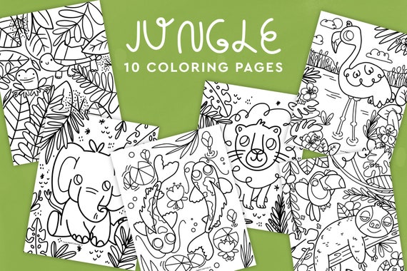 Jungle coloring pages coloring for kids printable