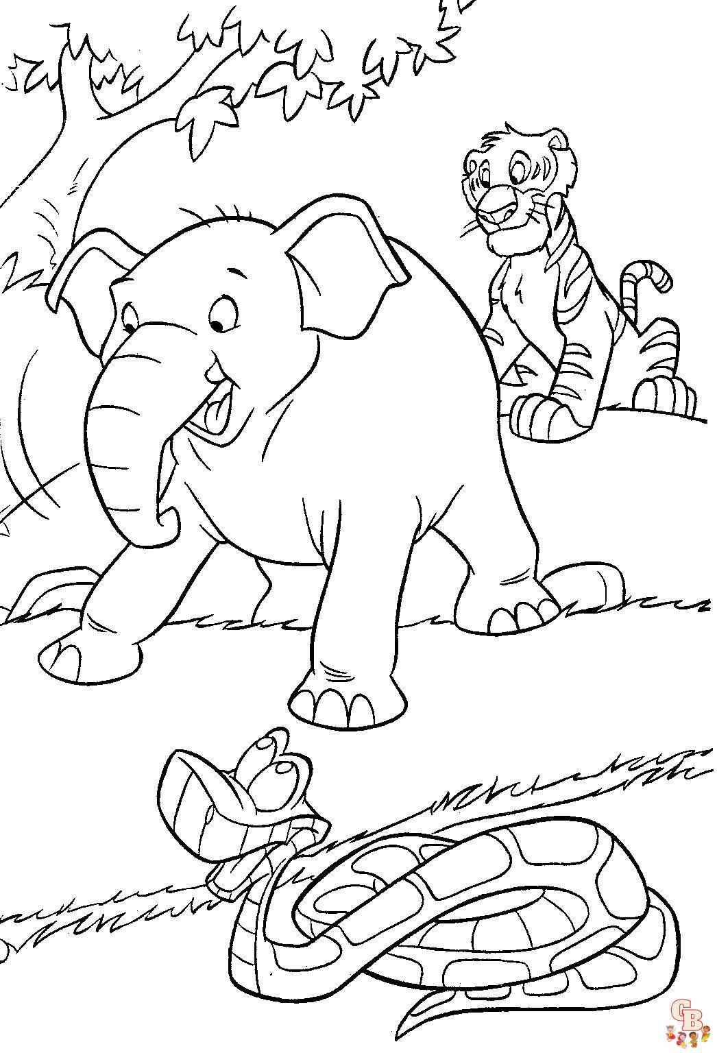 Jungle animals coloring pages free for kids