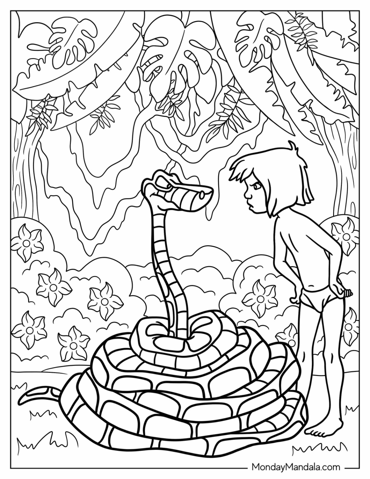 Jungle book coloring pages free pdf printable