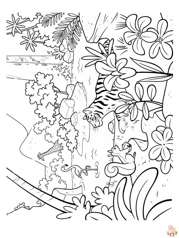 Explore the fascinating world with jungle coloring pages