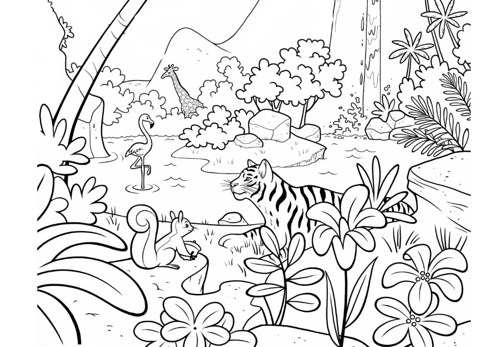 Jungle coloring pages