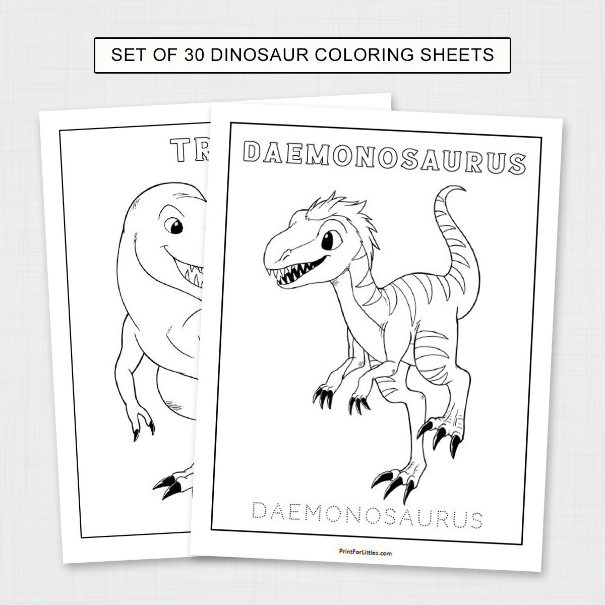 Printable dinosaur coloring book for kids