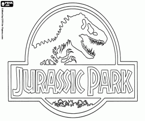 Free original logo in english of jurassic pk coloring and printable page dinosaur coloring pages jurassic pk logo jurassic pk