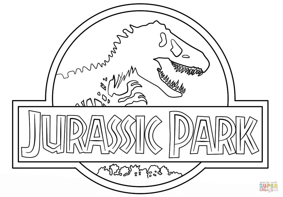 Jurassic park logo coloring page free printable coloring pages