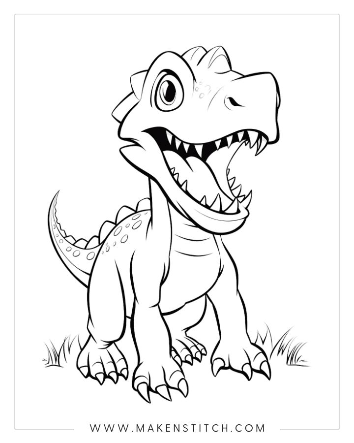 Coloring pages dinosaur theme for kids and adults