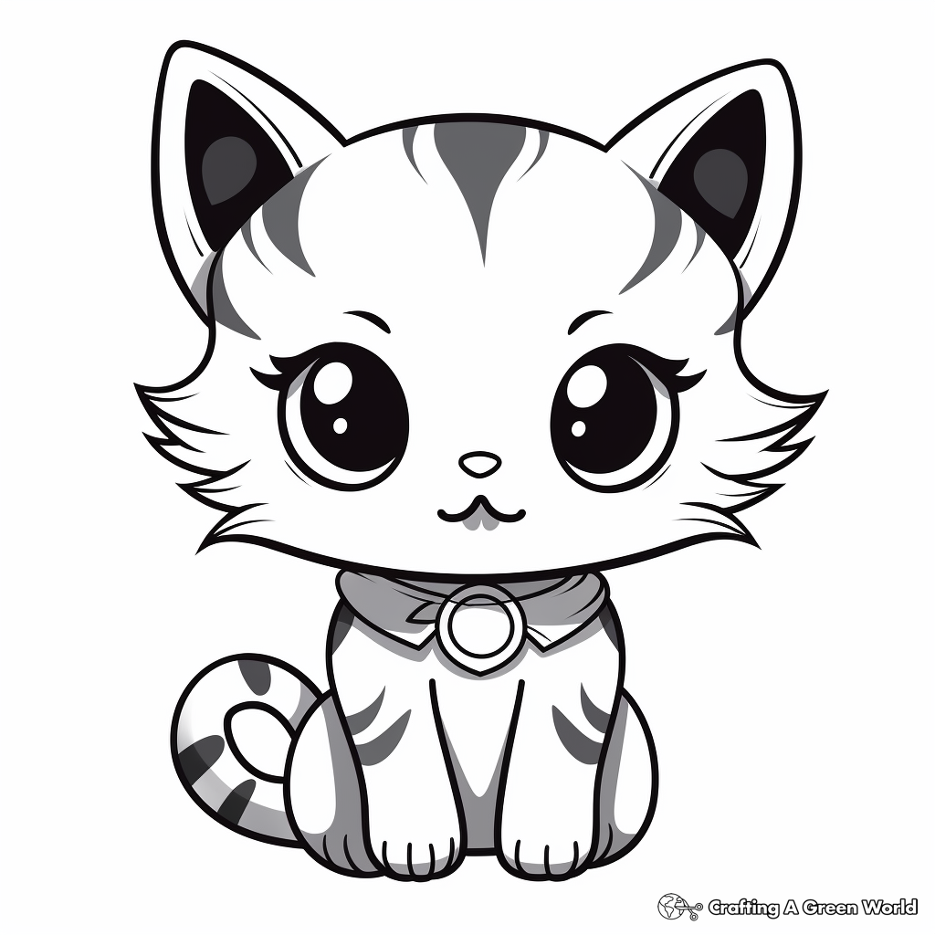 Kawaii cat coloring pages