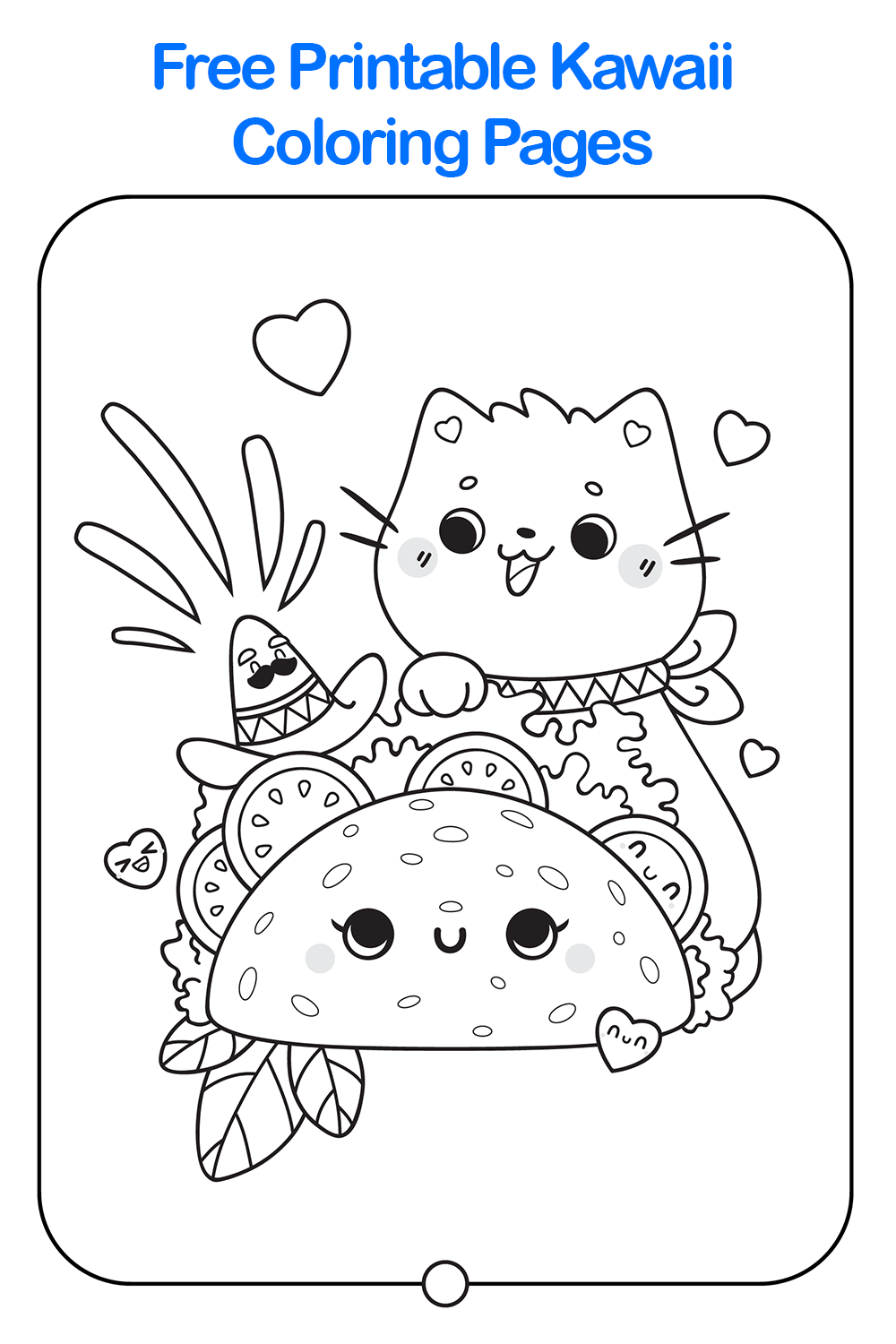 Printable kawaii coloring pages