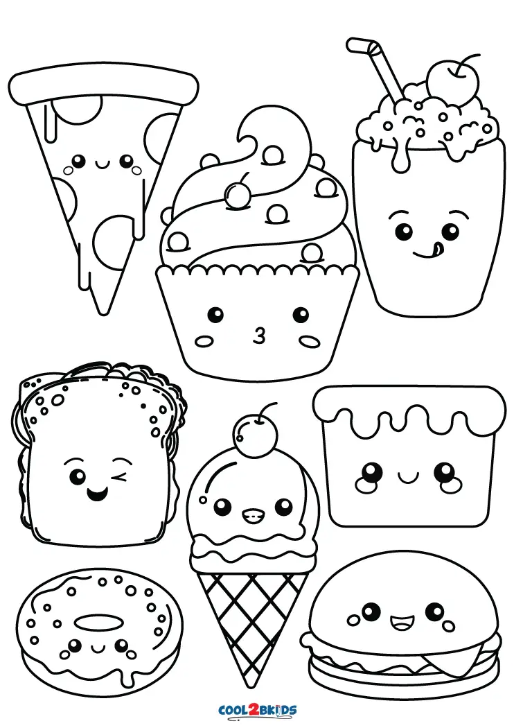 Free printable kawaii coloring pages for kids