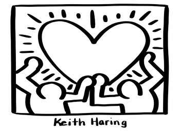 Keith haring coloring page by msgsstudio tpt