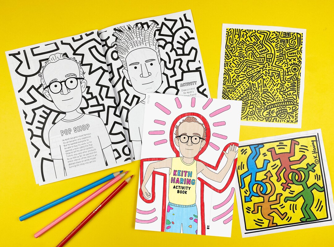 Printable keith haring activity book biography drawing