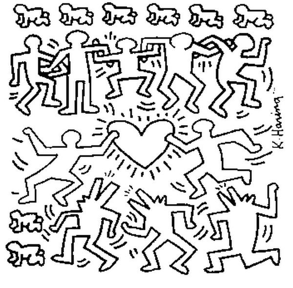 Coloring page keith haring keith haring art keith haring haring art