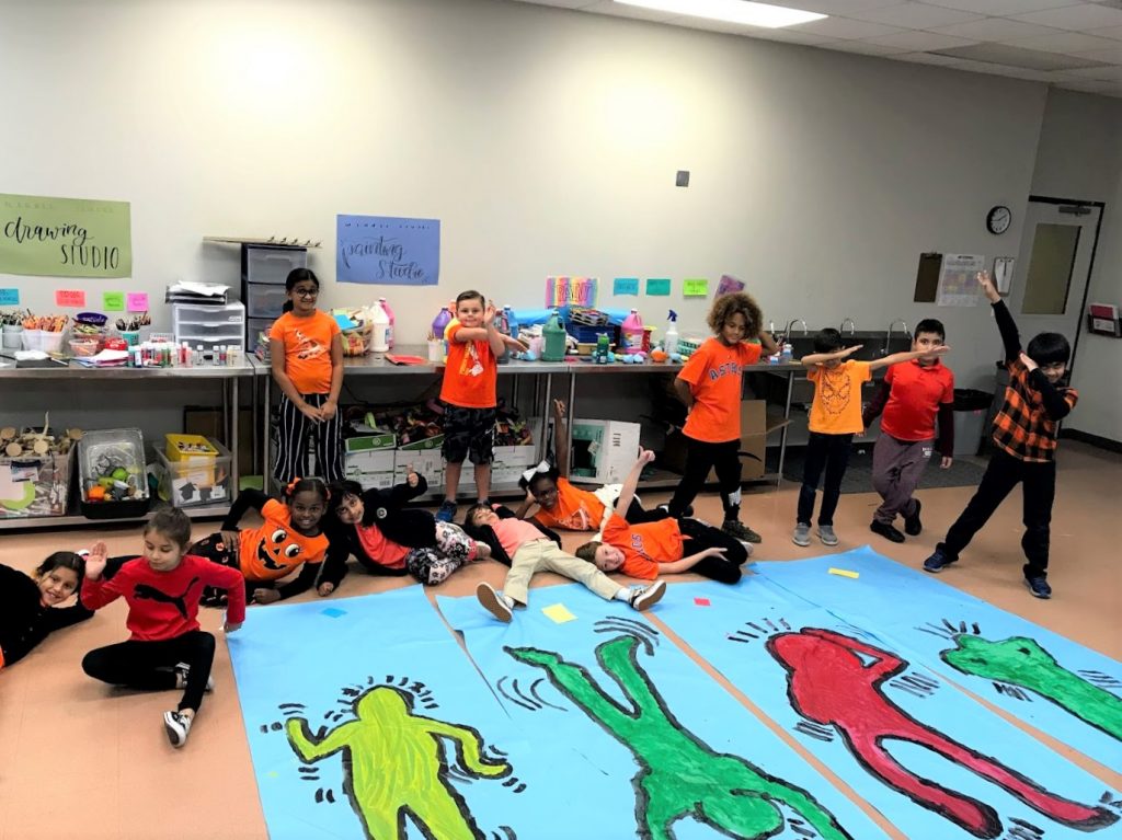 Kids art activity focus on keith haring