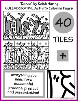 Dance by keith haring collaborative activity coloring pages by mary straw