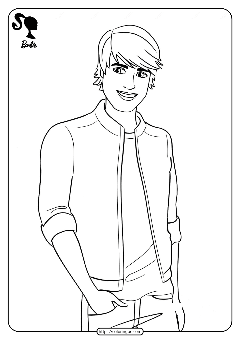 Free printable ken coloring pages barbie coloring pages barbie coloring barbie drawing