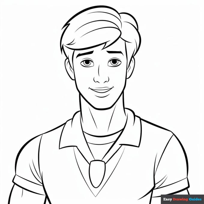 Regular ken coloring page easy drawing guides