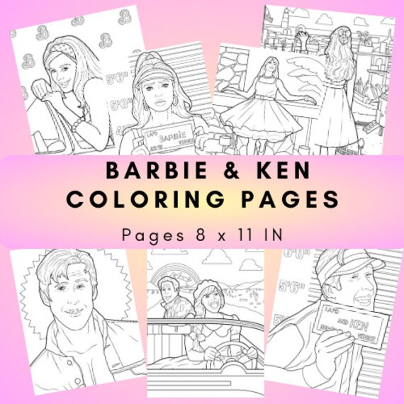 Barbie ken coloring pages kids coloring book adult coloring book printable and digital fashion drawing art supplies design tools