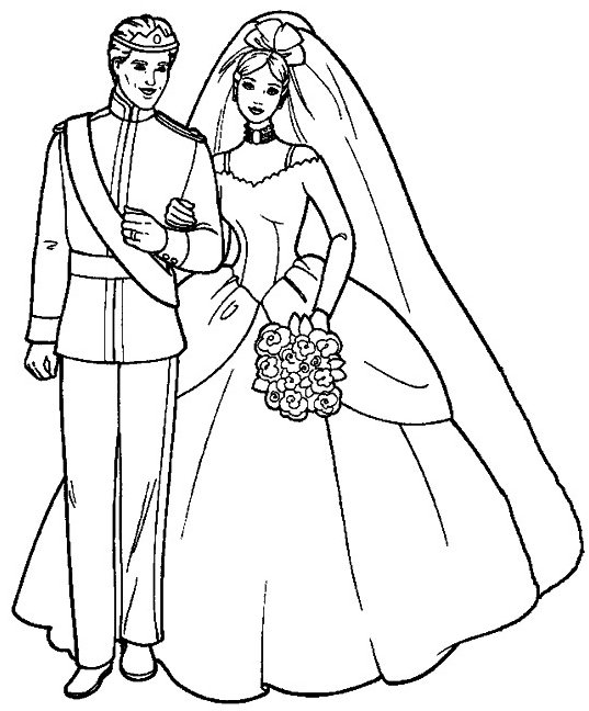 Barbie and ken coloring page