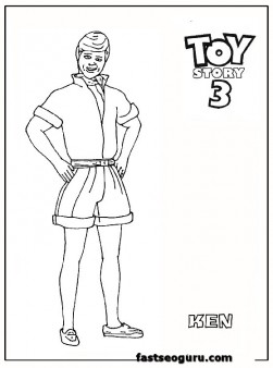 Ken toy story coloring pages for kids