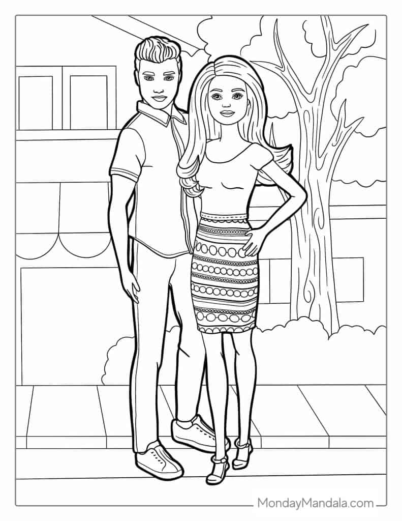 Barbie coloring pages free pdf printables