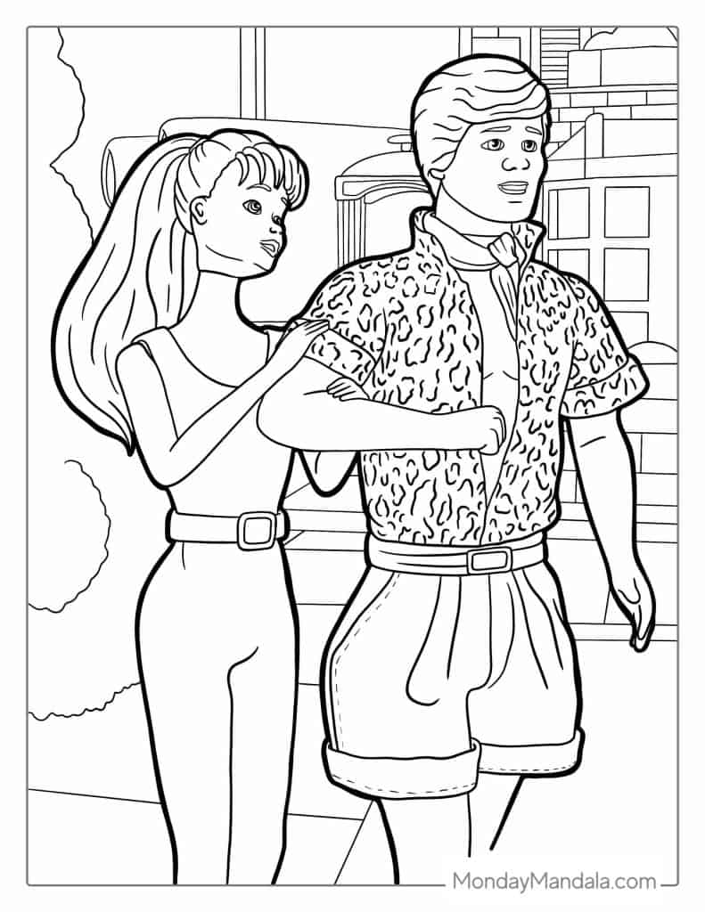 Barbie coloring pages free pdf printables