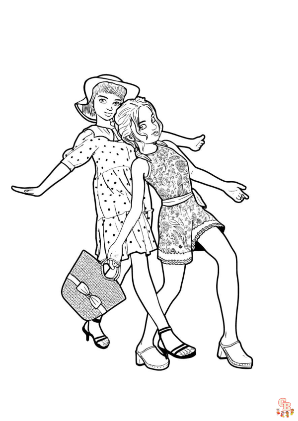 Fun friends coloring pages for kids