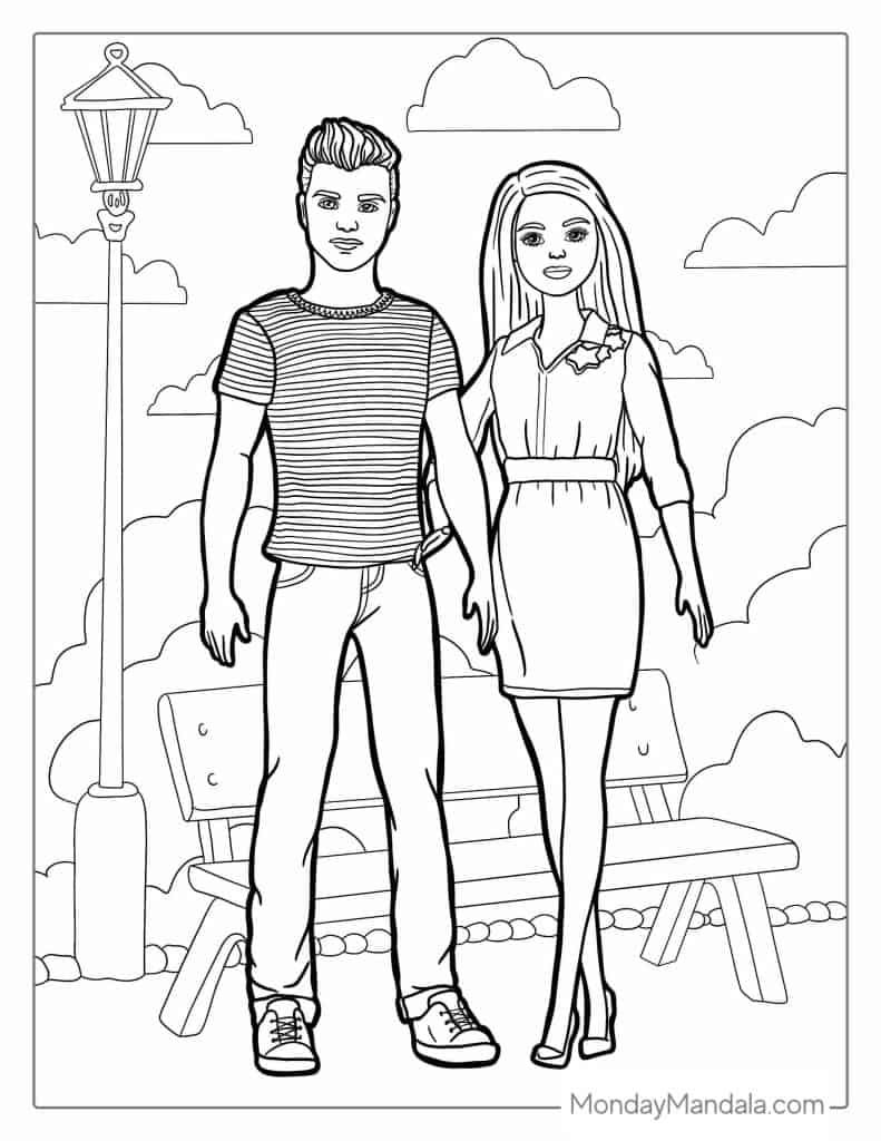 Barbie coloring pages free pdf printables