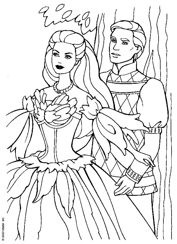 Barbie and ken coloring page