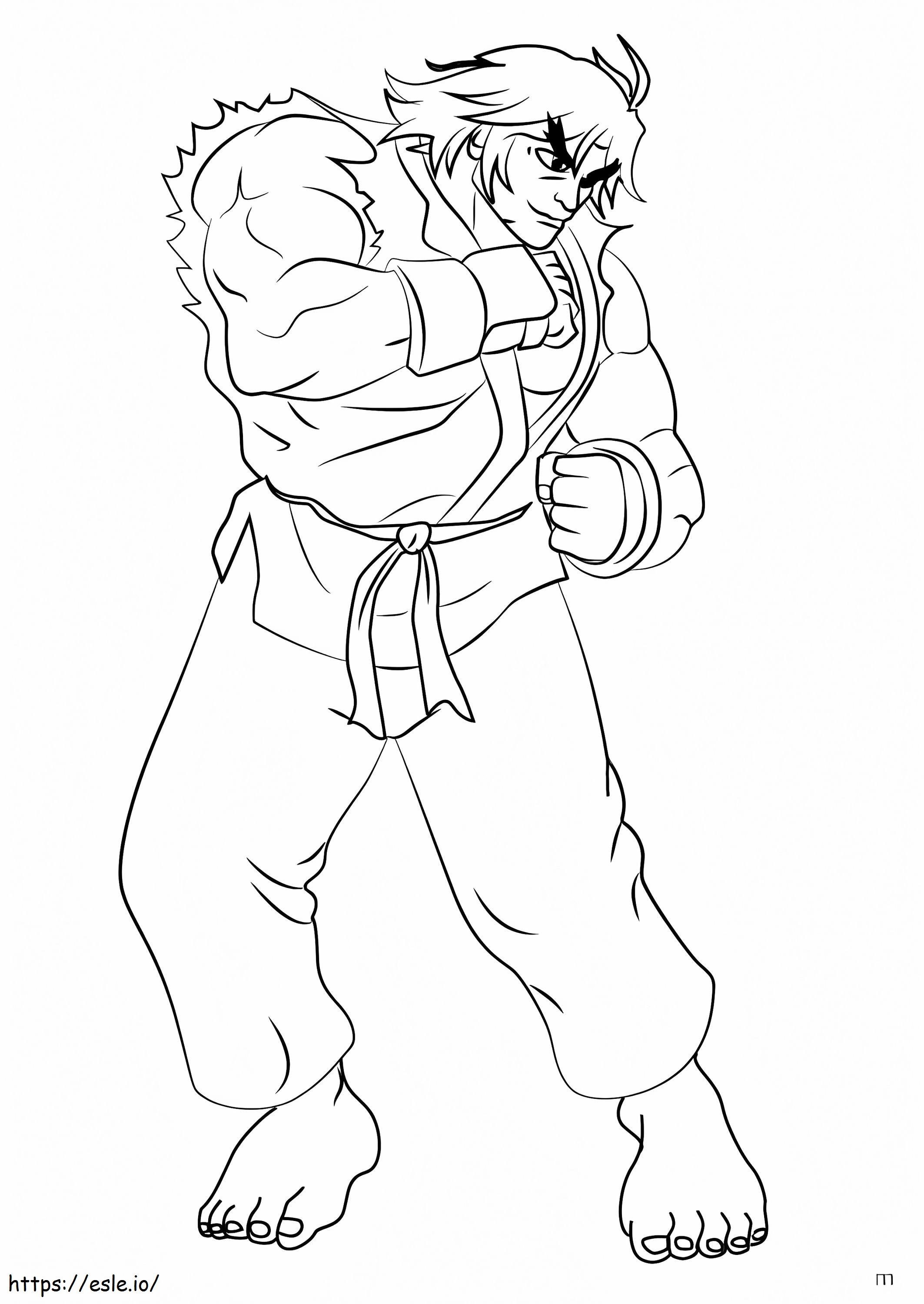 Ken from street fighter coloring page