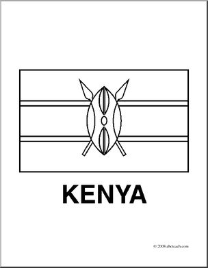 Clip art flags kenya coloring page i