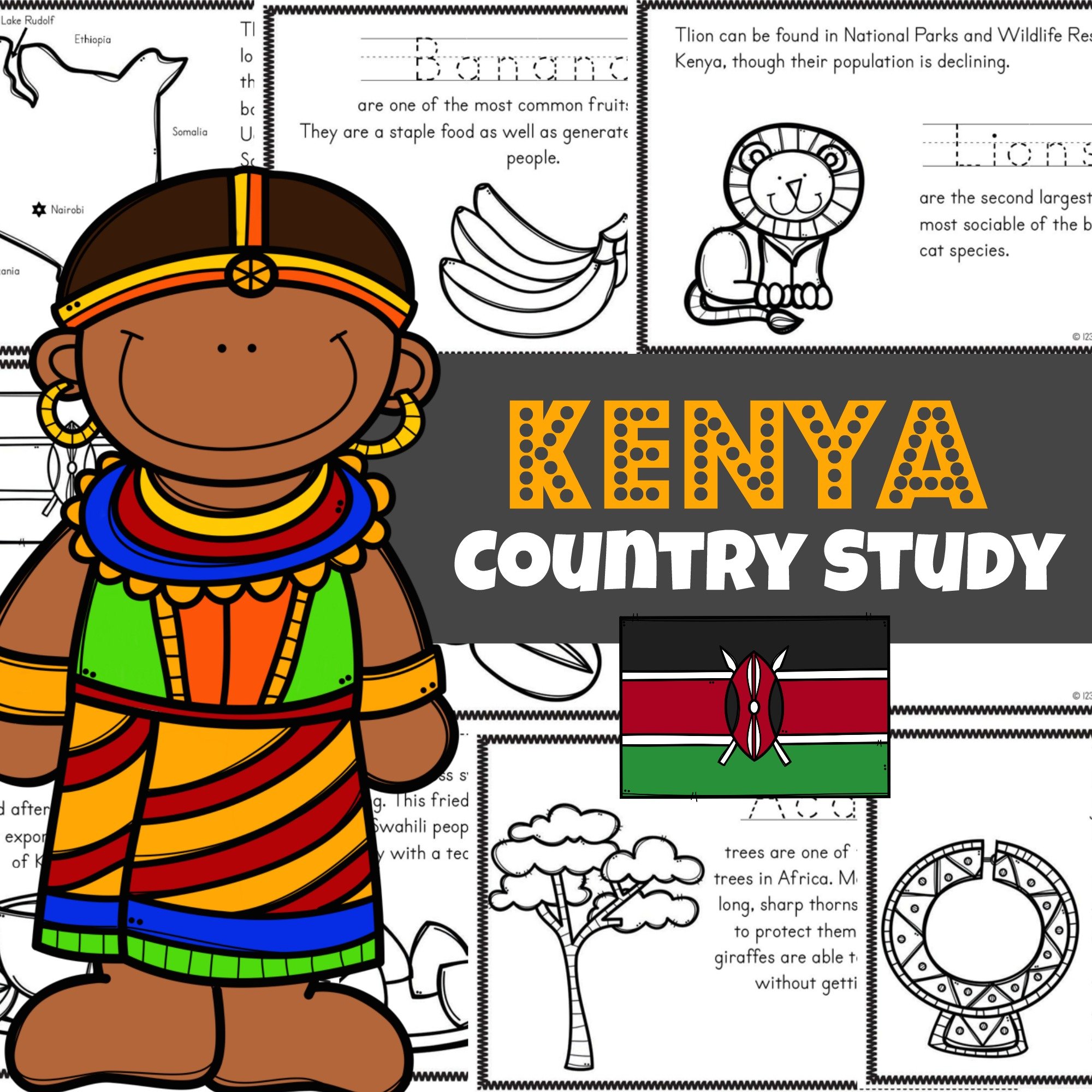 Free kenya for kids printable book mini reader