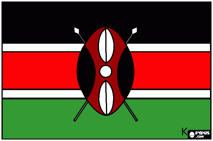 A kenya flag coloring page printable a kenya flag