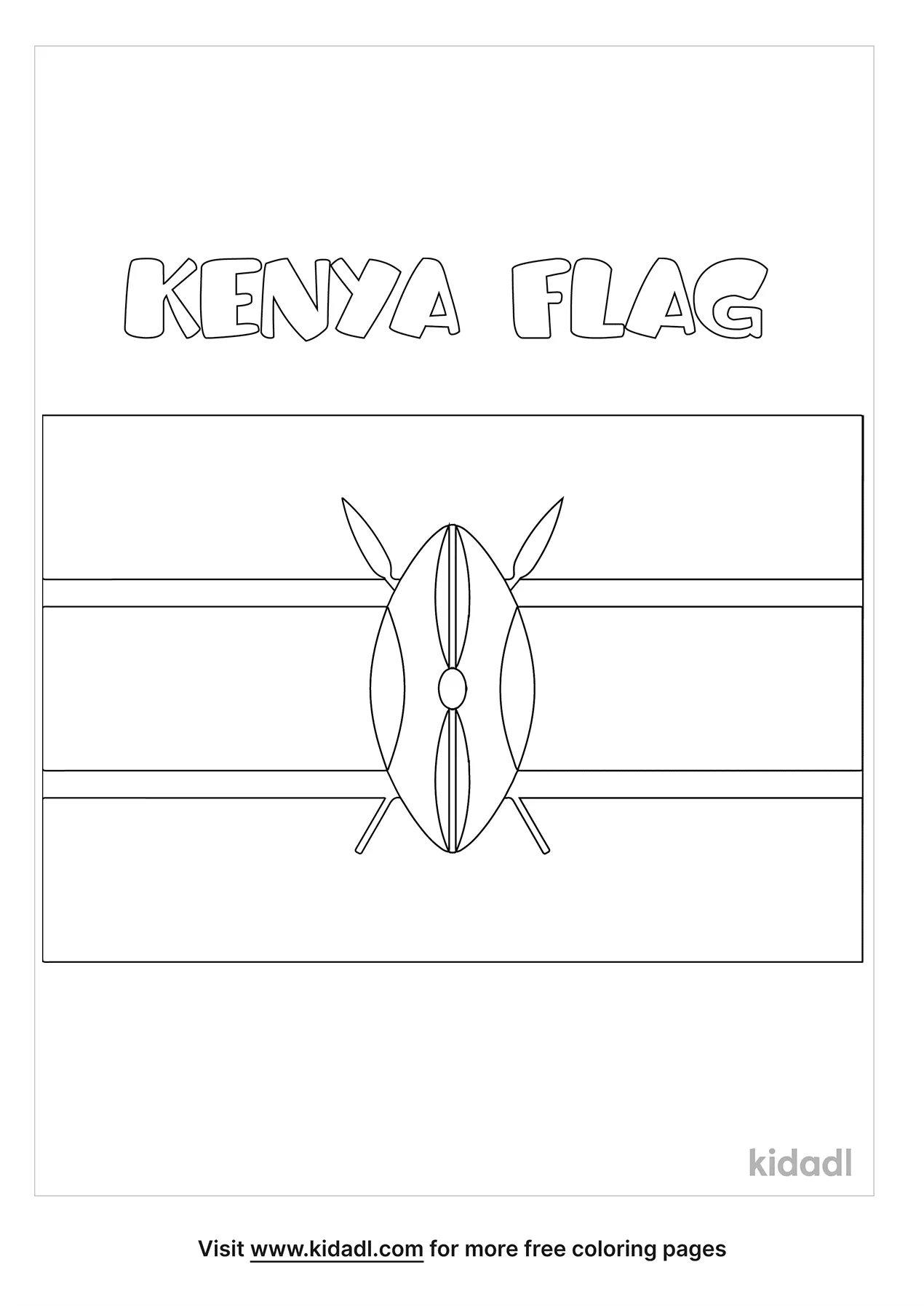 Free kenyan flag coloring page coloring page printables
