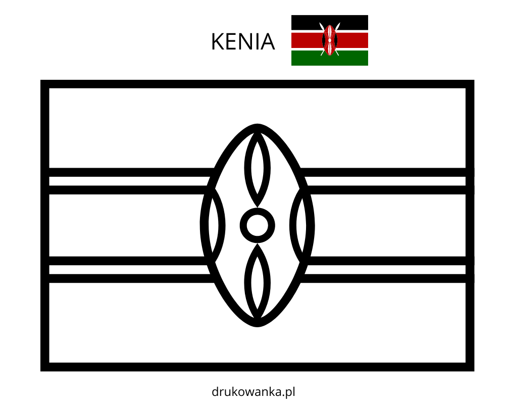 Kenya flag coloring book to print and online