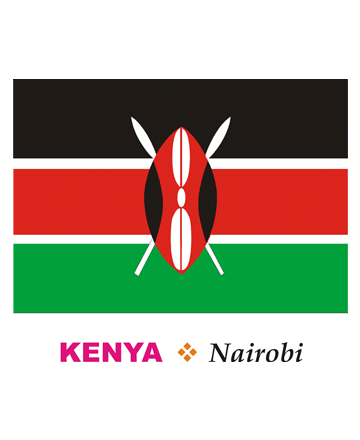 Kenya flag coloring pages for kids to color and print