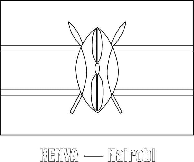 Kenyas flag coloring page