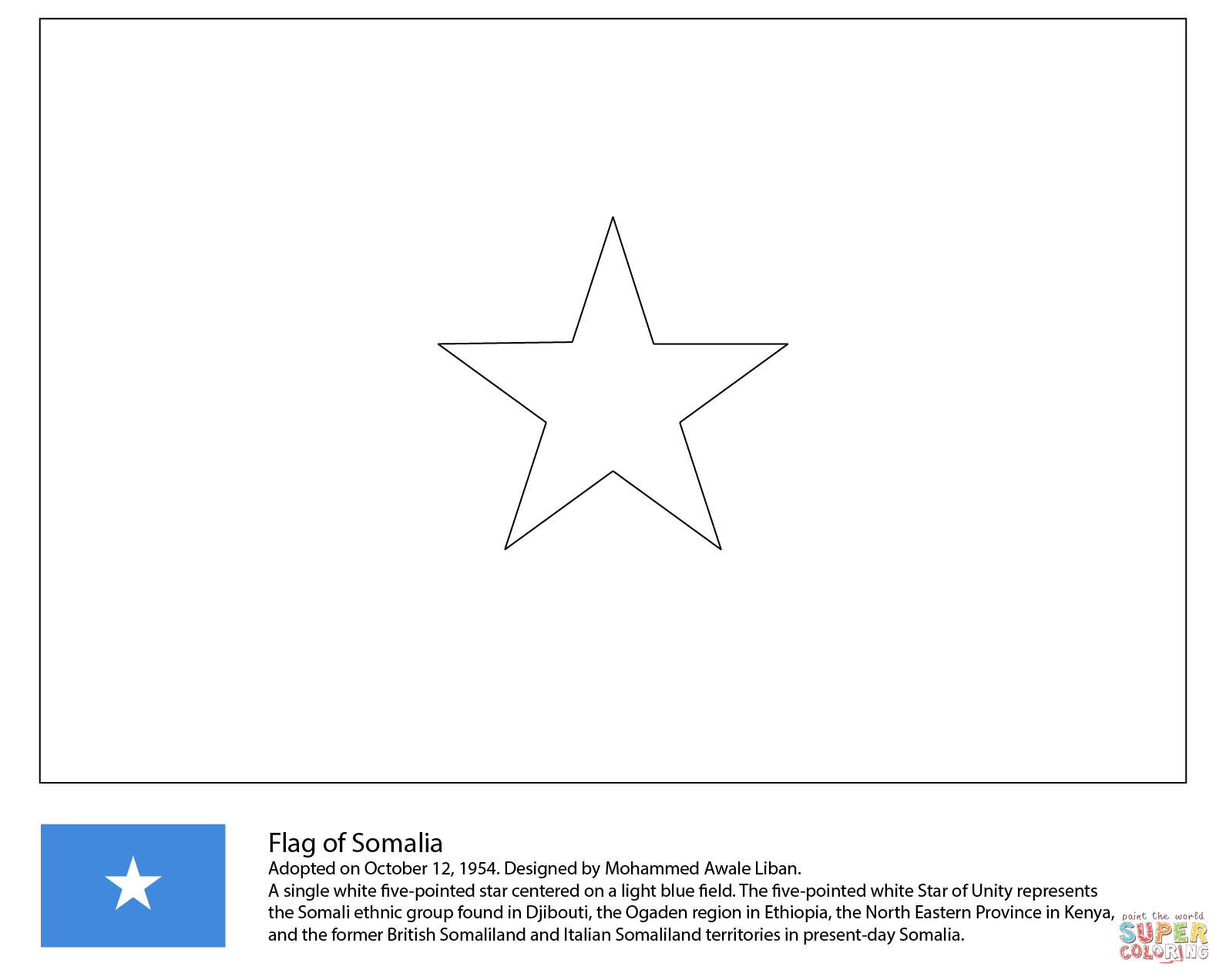 Flag of somalia coloring page free printable coloring pages