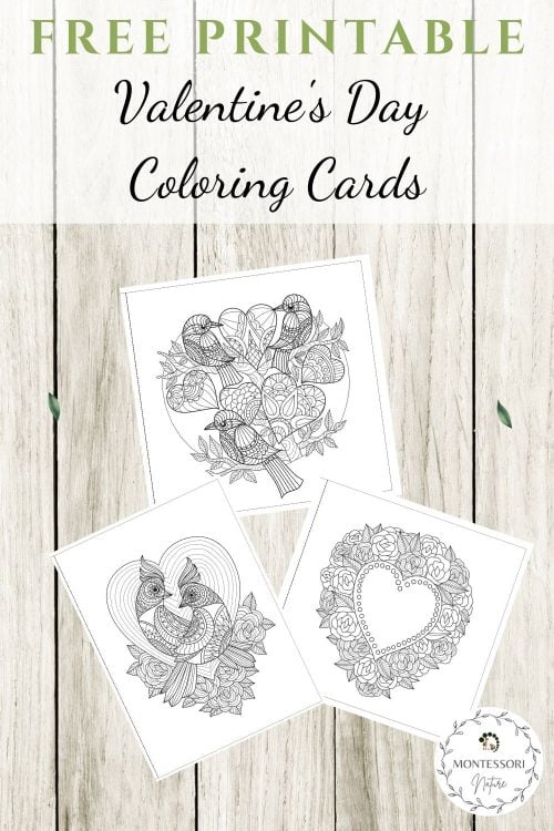 Valentines day coloring cards