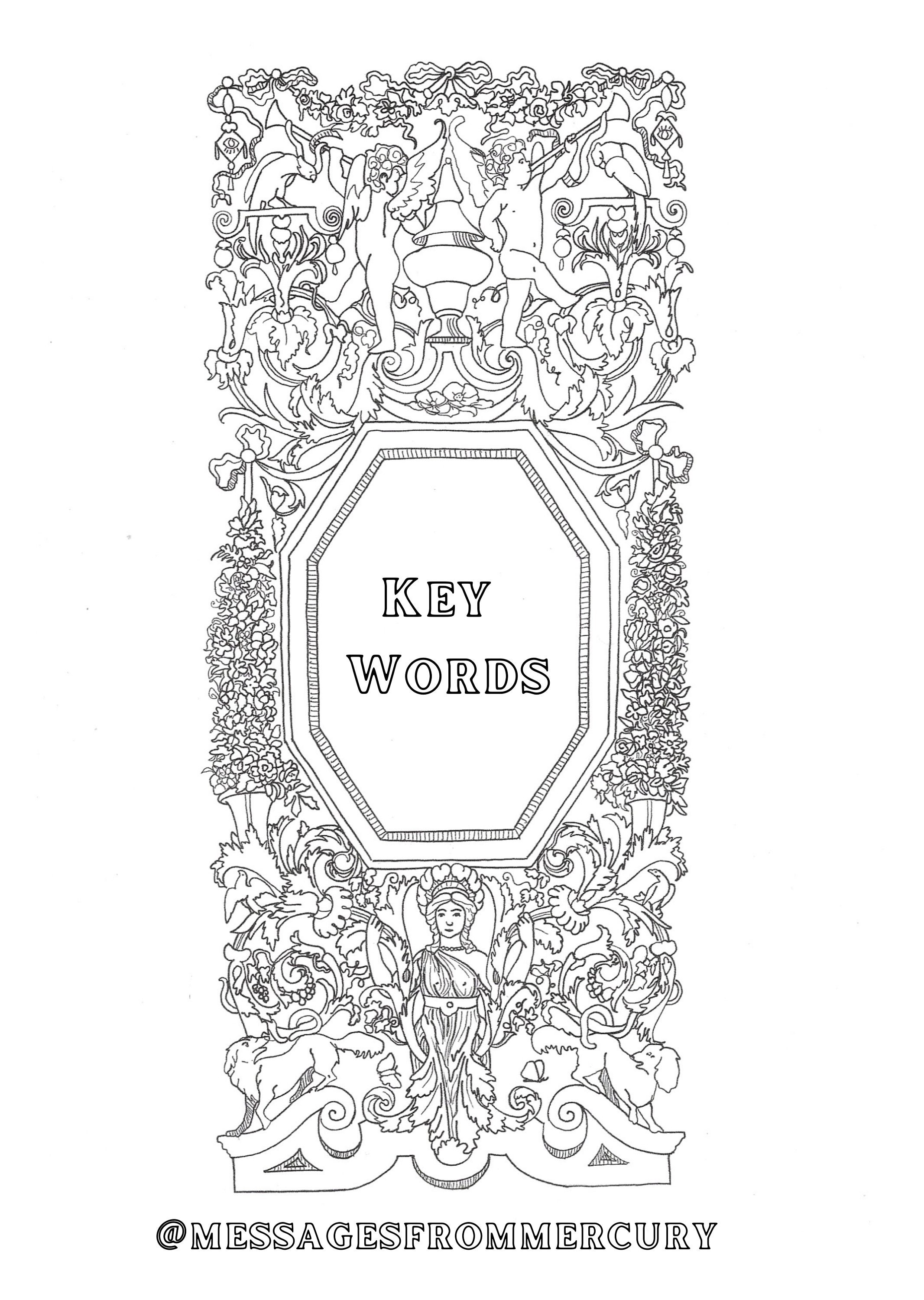 Coloring pages key words