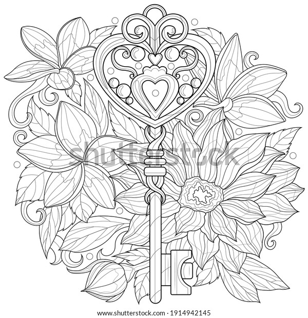 Key coloring page photos images and pictures