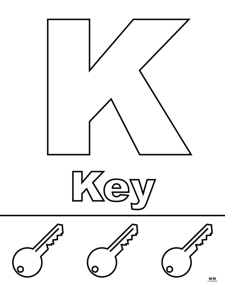 Letter k coloring pages