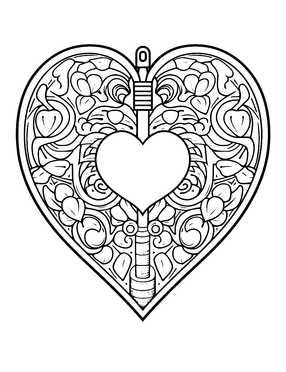 Heart coloring pages free printable sheets