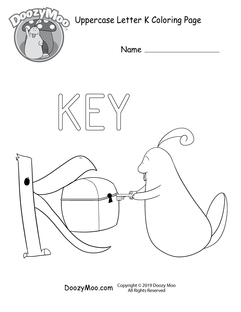 Cute uppercase letter k coloring page free printable