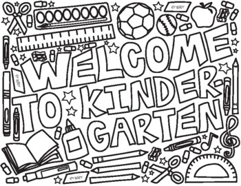 Wele to kindergarten coloring page tpt