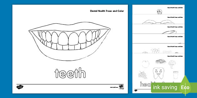 Dental health coloring pages