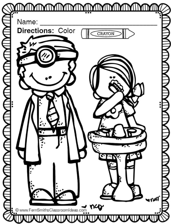 Dental health month coloring page