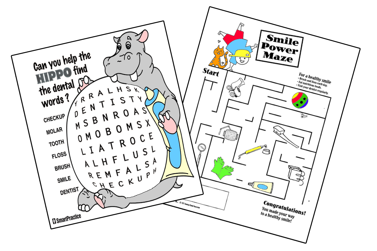 Free kids dental coloring sheets