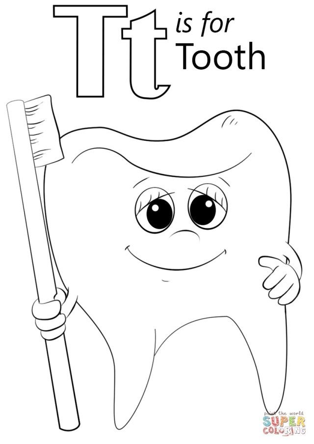 Inspiration image of tooth coloring pages